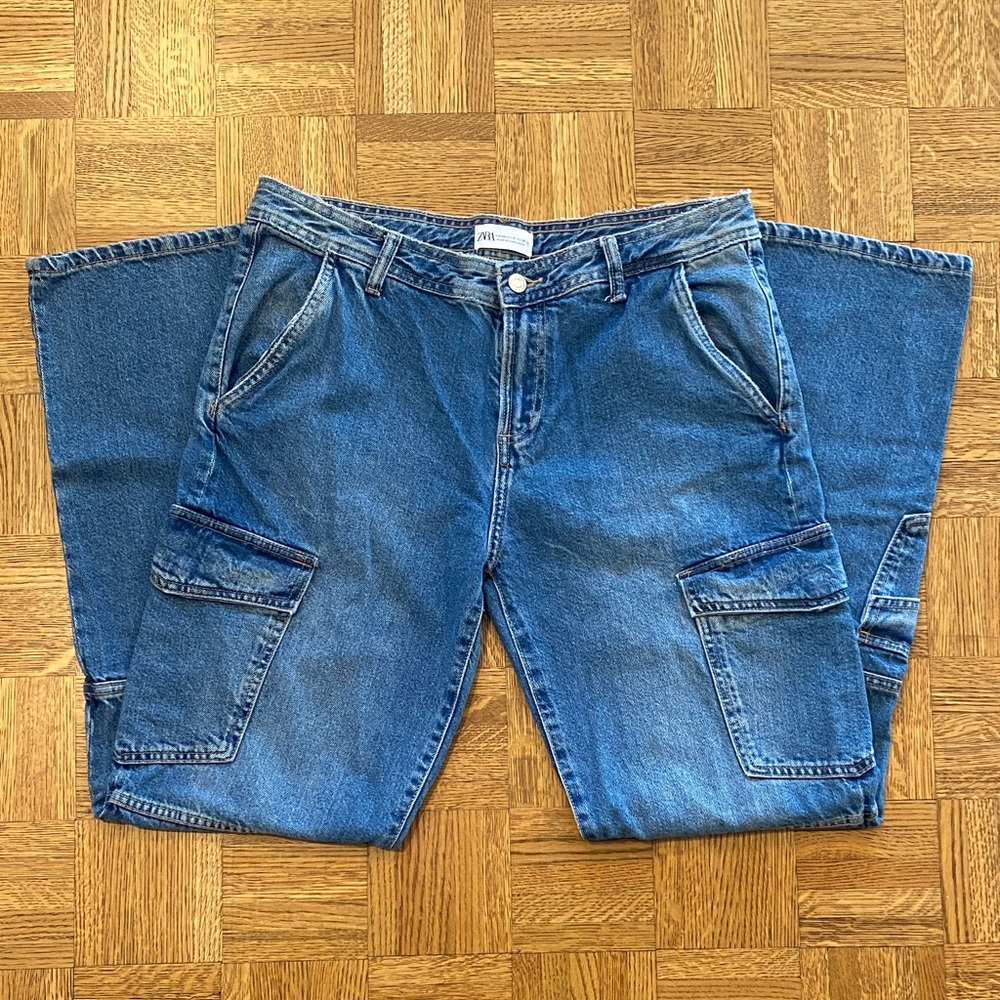 Zara Denim Cargo Jeans